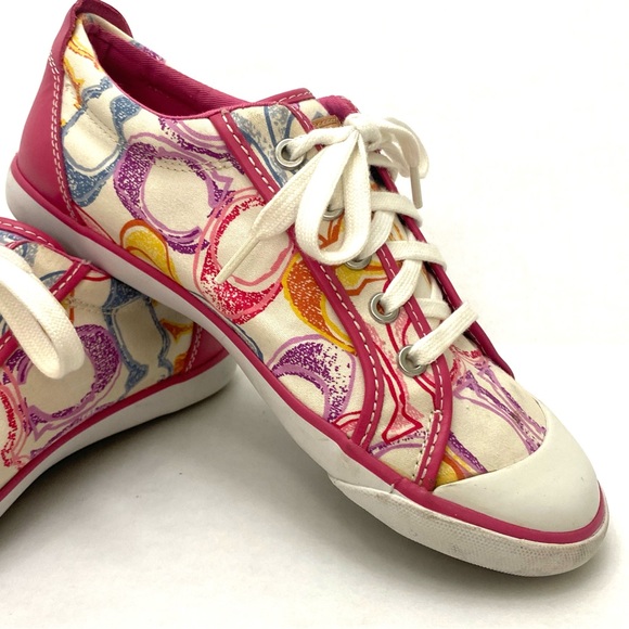 Coach Women's Multi-Color Barrett Poppy Lace-Up Sneaker (Q675) - Picture 3 of 15